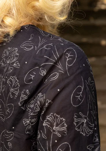 “Lily” woven organic cotton tunic - black
