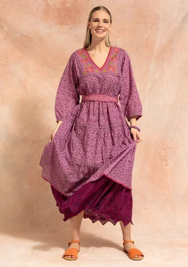 Klänning "Melodie" i ekologisk bomull - ljung