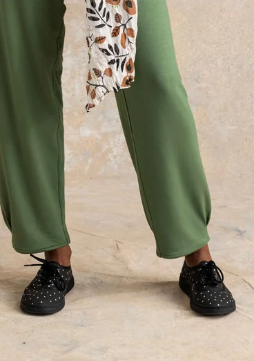 Chaussures ”Bianca” en tissu de coton biologique - noir/plumes