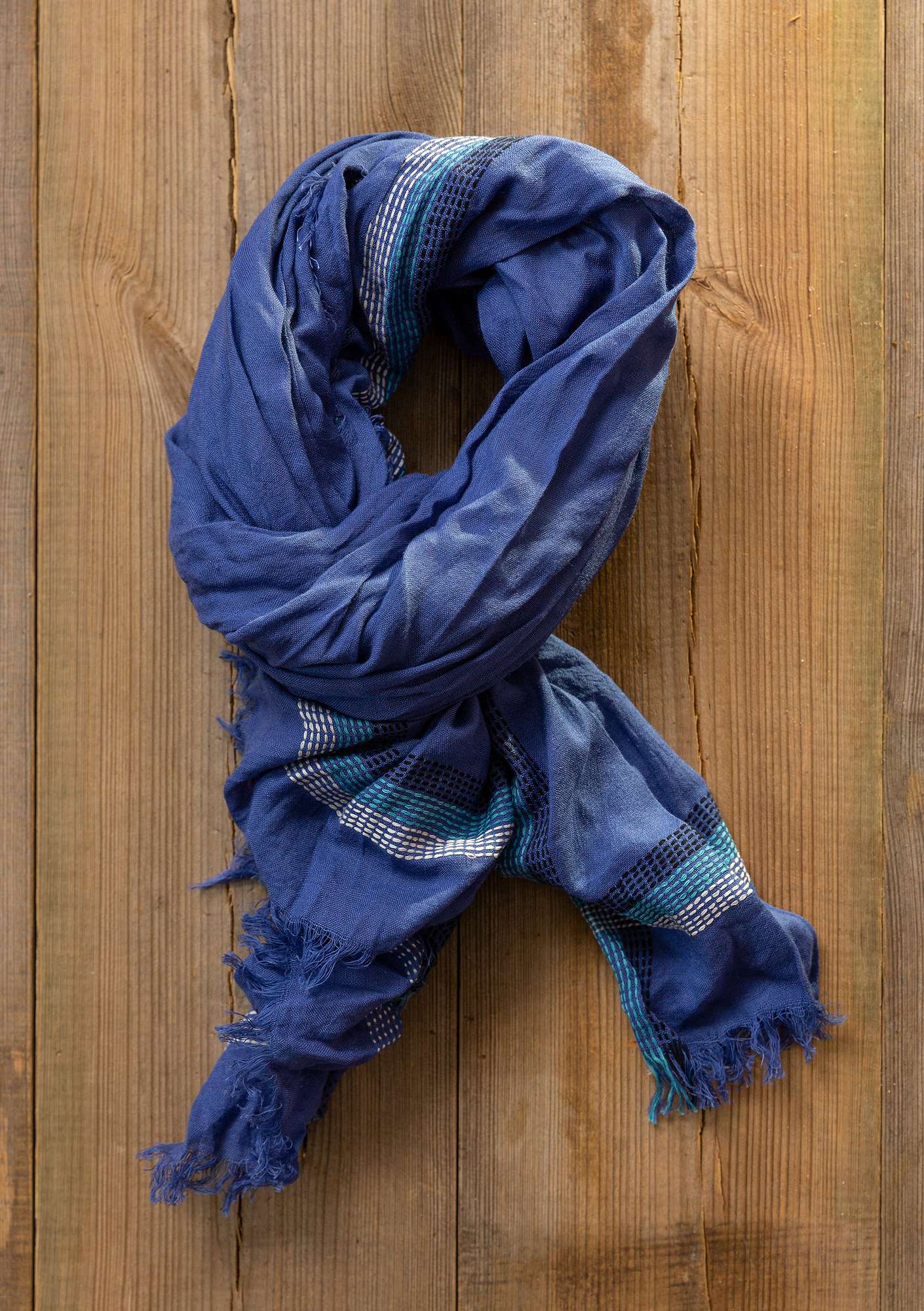 Sjaal van katoen/viscose blauwklokje thumbnail
