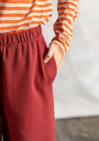 Organic cotton jersey trousers - rooibos