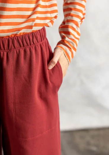Organic cotton jersey trousers - rooibos