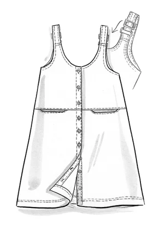 Gewebtes Balalaika-Kleid aus Öko-Baumwolle/Leinen - messing