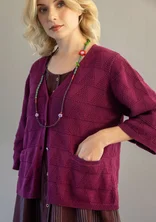 Gilet en maille texturée de coton biologique - raisin