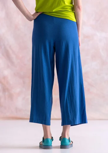 Fine-knit organic cotton trousers - porcelain blue