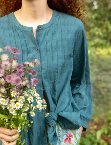 Bluse «Garden» i økologisk bomull - opalgrn