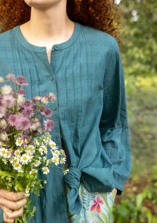 Bluse «Garden» i økologisk bomull - opalgrønn