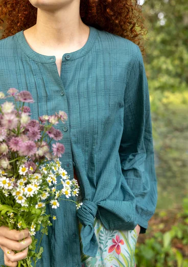Bluse «Garden» i økologisk bomull - opalgrønn