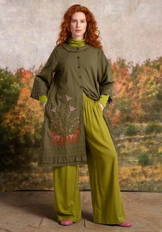 Besticktes Kleid „Fåle“ aus Bio-Baumwolle - fichte