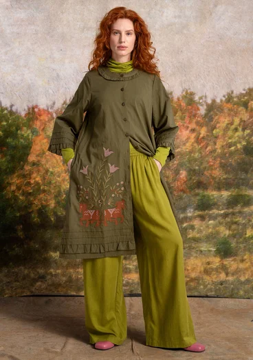 Besticktes Kleid „Fåle“ aus Bio-Baumwolle - fichte