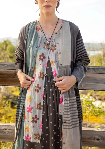 Webtunika „Brush“ aus Bio-Baumwolle - graureiher