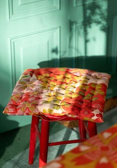 Stuhlkissen „Anaya“ aus Bio-Baumwolle - chili