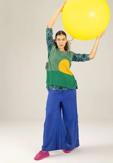 Pull sans manches "Asahi" en maille de laine mélangée recyclée/coton biologique - émeraude foncé