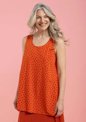 Tricot singlet "Dot" van biologisch katoen/modal/elastaan - chili