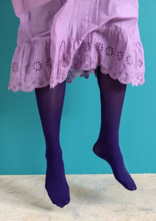 Einfarbige Strumpfhose aus Recycling-Polyamid - nachthimmel