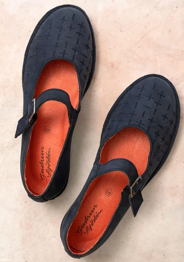 Chaussures à bride “Earth” en nubuck - encre