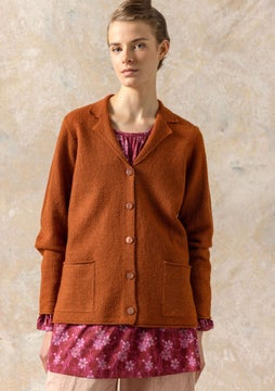 Knit fabric wool blazer pecan nut/melange