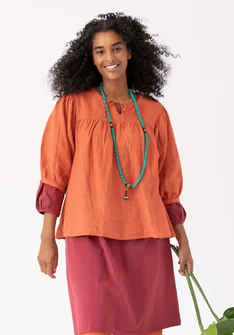 Bluse „Vera“ aus Leinengewebe - terracotta
