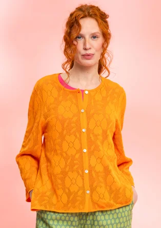 Gilet "Blomstra" en maille de coton biologique/recyclé - physalis