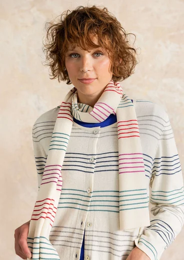 “Sylvi” rib-knit organic cotton/wool scarf - undyed