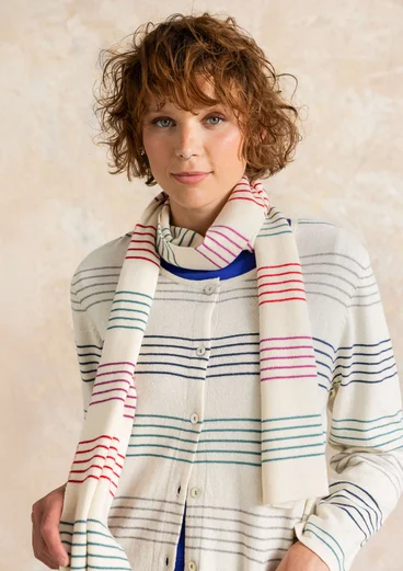 “Sylvi” rib-knit organic cotton/wool scarf - undyed