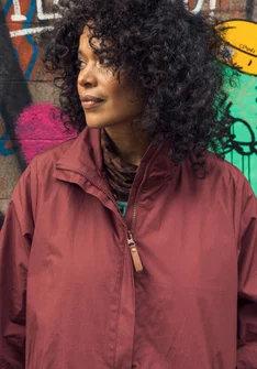 “Madison” parka in organic cotton with a removable vest - beetroot