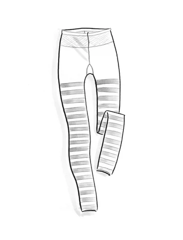 Striped leggings in recycled nylon - plommon0SL0himmelsbl