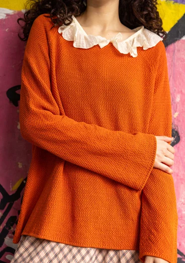 Pullover „Pauline“ aus Bio-/Recycling-Baumwolle - gebranntes orange