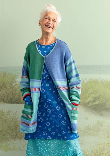 Gilet "Dagmar" en coton recyclé et biologique - ruisseau de prairie/rayé