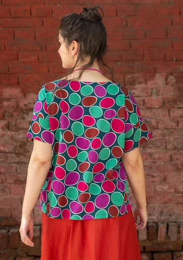 “Pop” top in organic cotton - dark jade