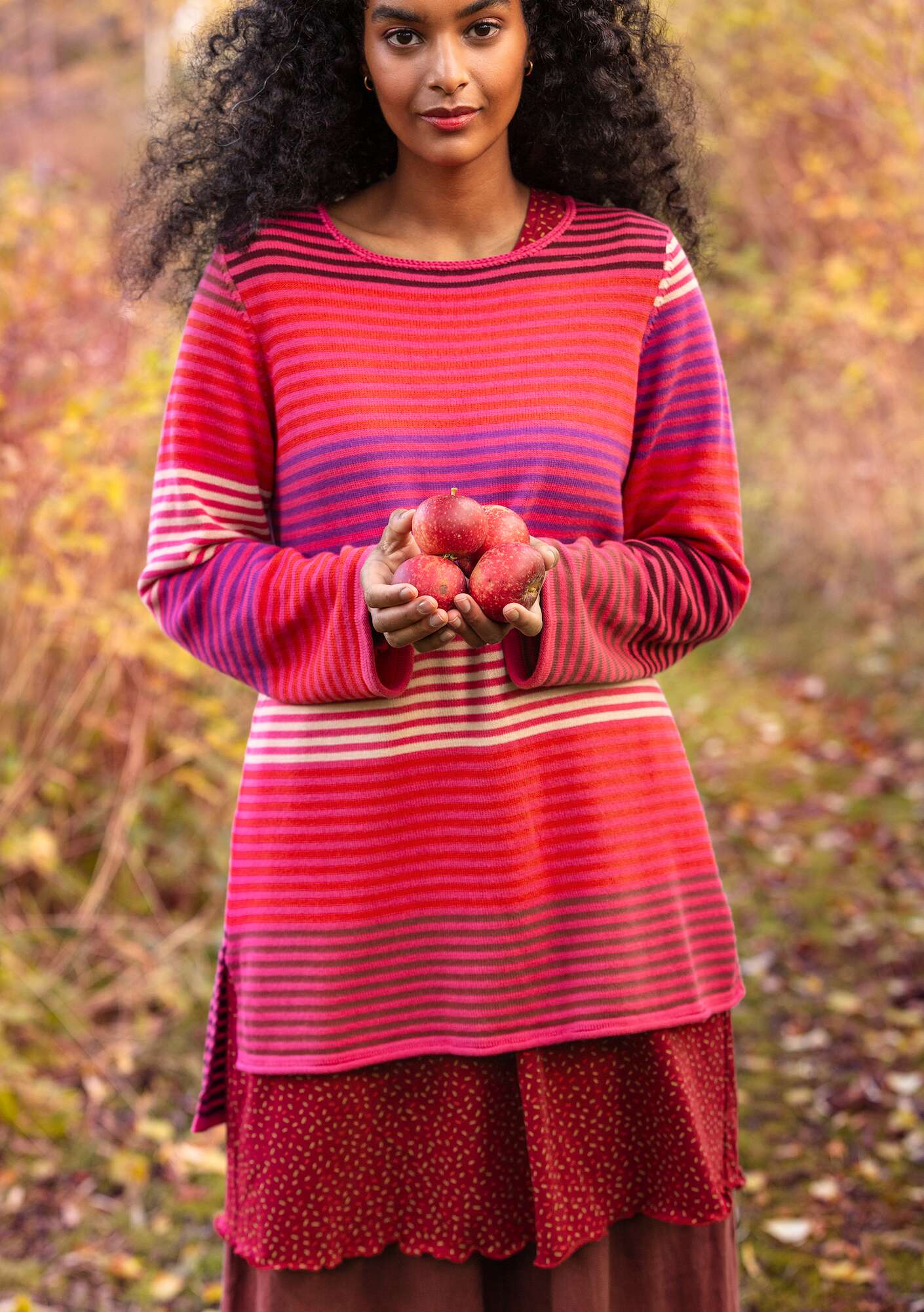 Pullover „Elina“ aus Öko-Baumwolle/Baumwolle dunkelpfingstrose