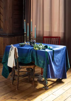 “Baluns” tablecloth in organic cotton - midnight blue
