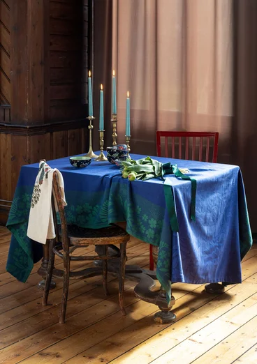 “Baluns” tablecloth in organic cotton - midnight blue