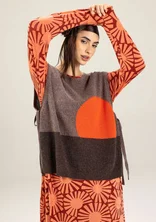 Pull sans manches "Asahi" en maille de laine mélangée recyclée/coton biologique - terre