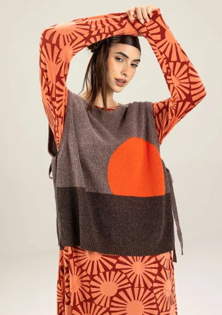 “Asahi” knit vest in a recycled wool blend/organic cotton - potato