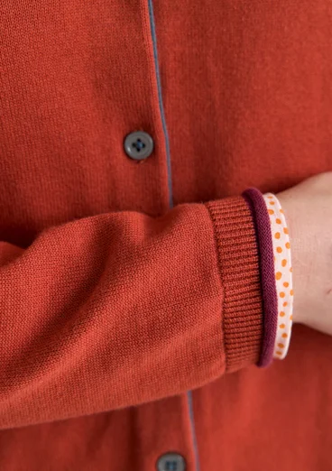 “Esme” organic/recycled cotton cardigan - madder red