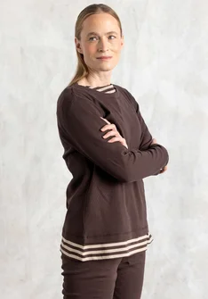 Jersey top in ribbed organic cotton - mullberry