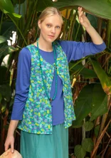 “Bip” jersey tank top in organic cotton - oriental green/patterned