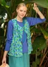 Débardeur "Bip" en jersey de coton biologique (vert Orient/motif S)