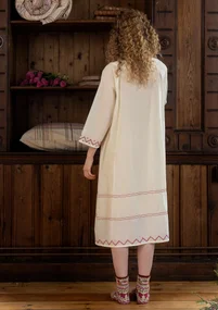 “Twinkle” nightgown in organic cotton - light ecru