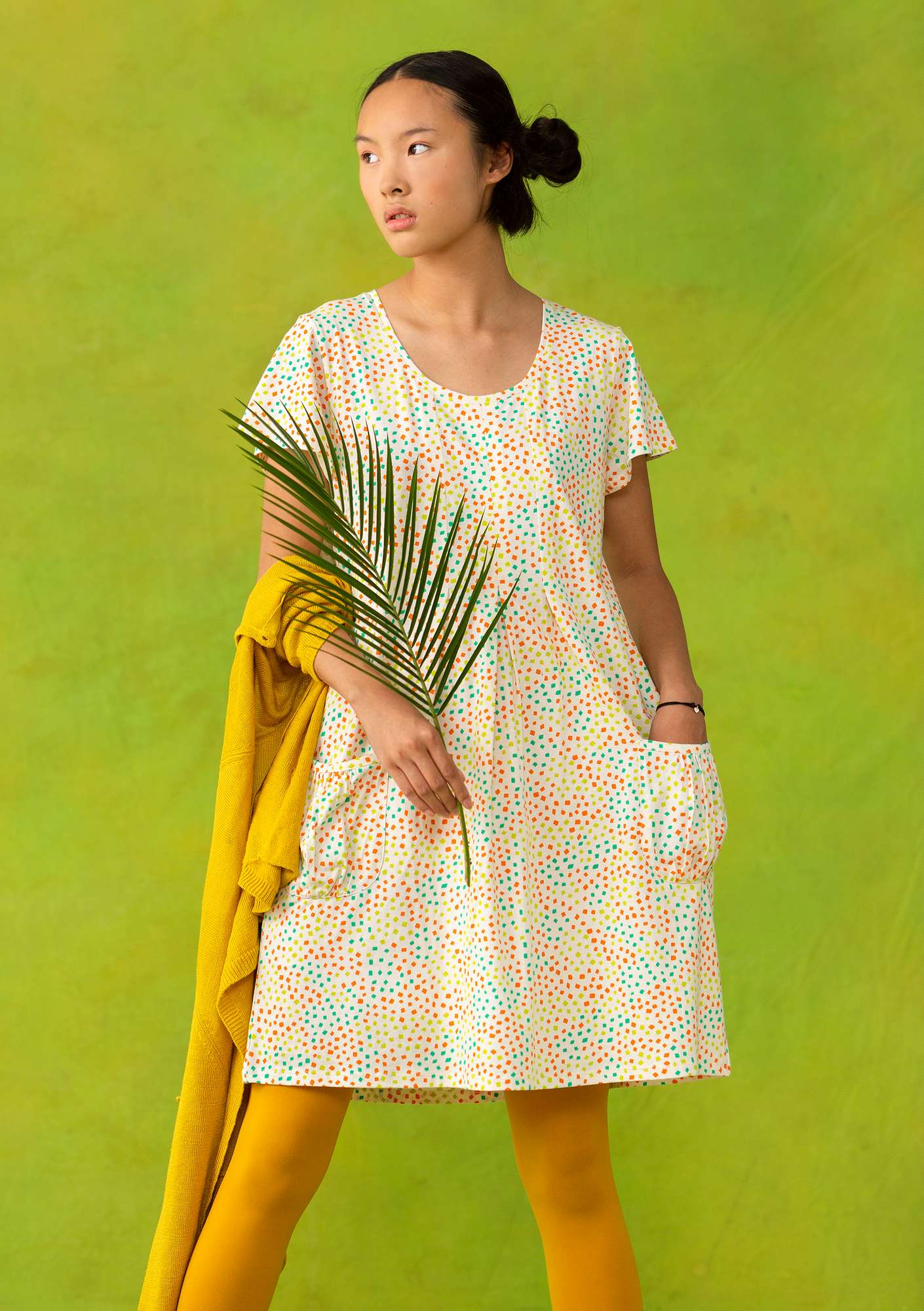 “Confetti” tunic in fine organic cotton multicoloured/patterned