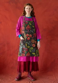 “Fruits” organic cotton apron - dark ash grey