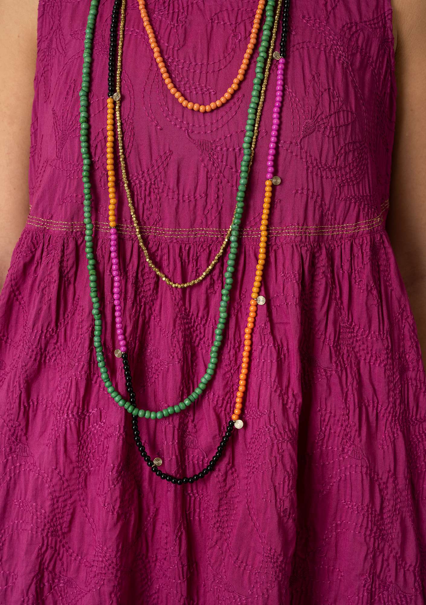 “Kalyani” woven organic cotton dress pink orchid thumbnail