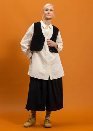 “Venezia” woven organic cotton waistcoat - black