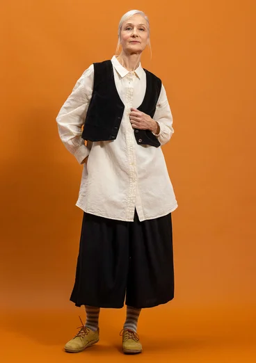 “Venezia” woven organic cotton waistcoat - black