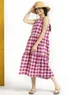 Robe "Check" en tissu de coton biologique (rose orchidée L)