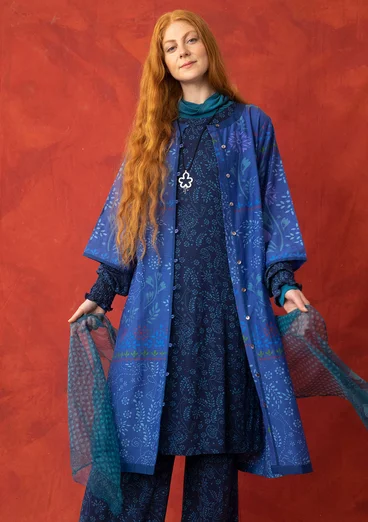 Robe "Cassiopeia" en tissu de coton biologique/soie - bleu porcelaine