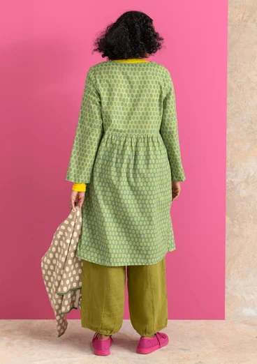 Robe tissée ”Vendela” en coton biologique - romarin/motif