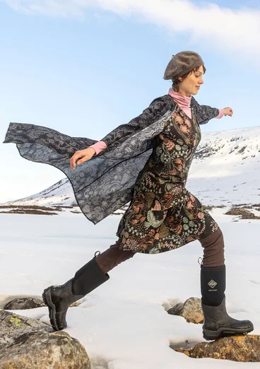 Jurk "Denali" van geweven biologisch katoen - zwart