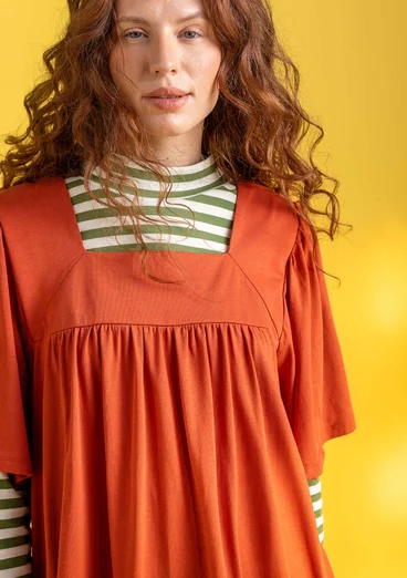 Jersey dress in cotton/modal - copper